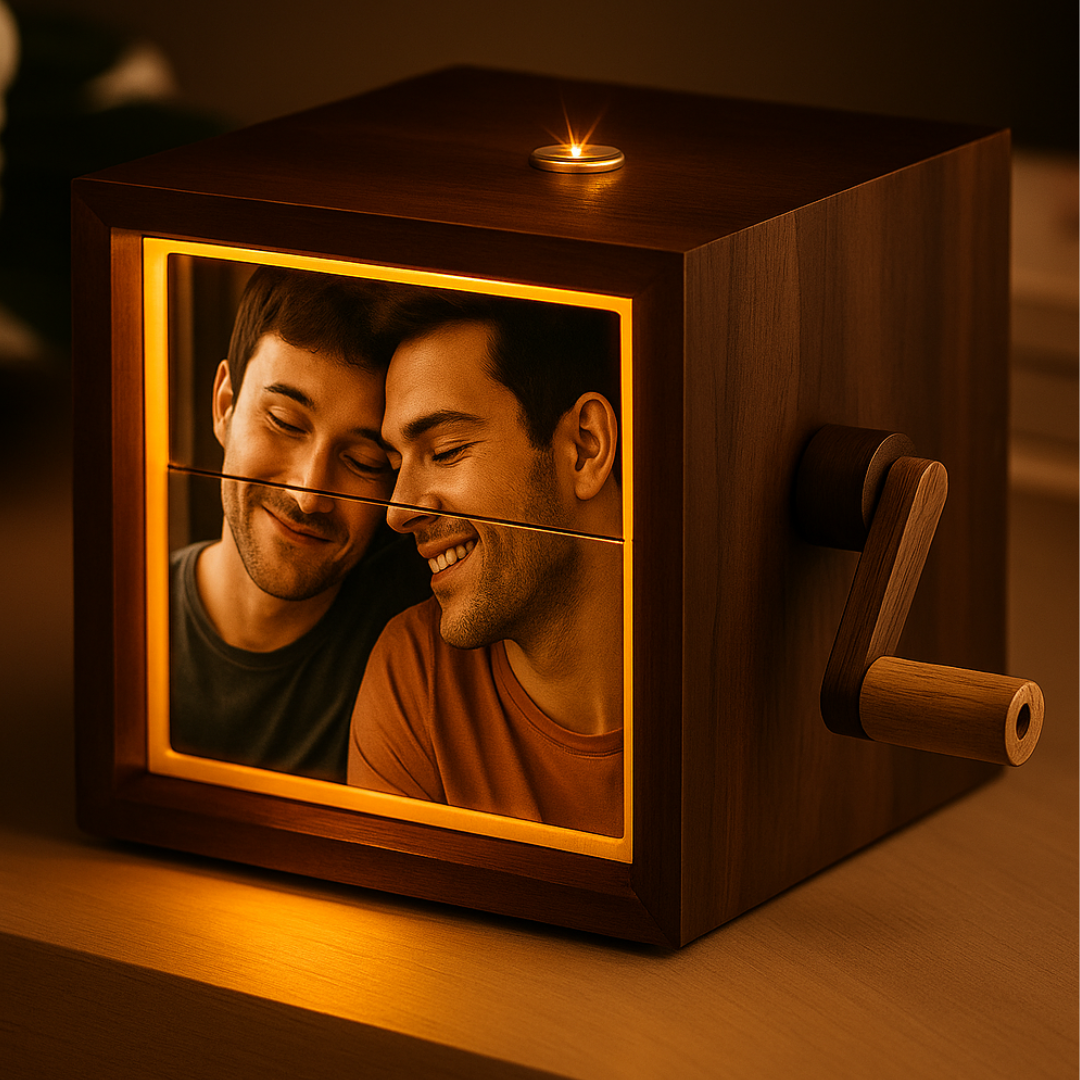 Caja de Recuerdos Personalizada con Manivela