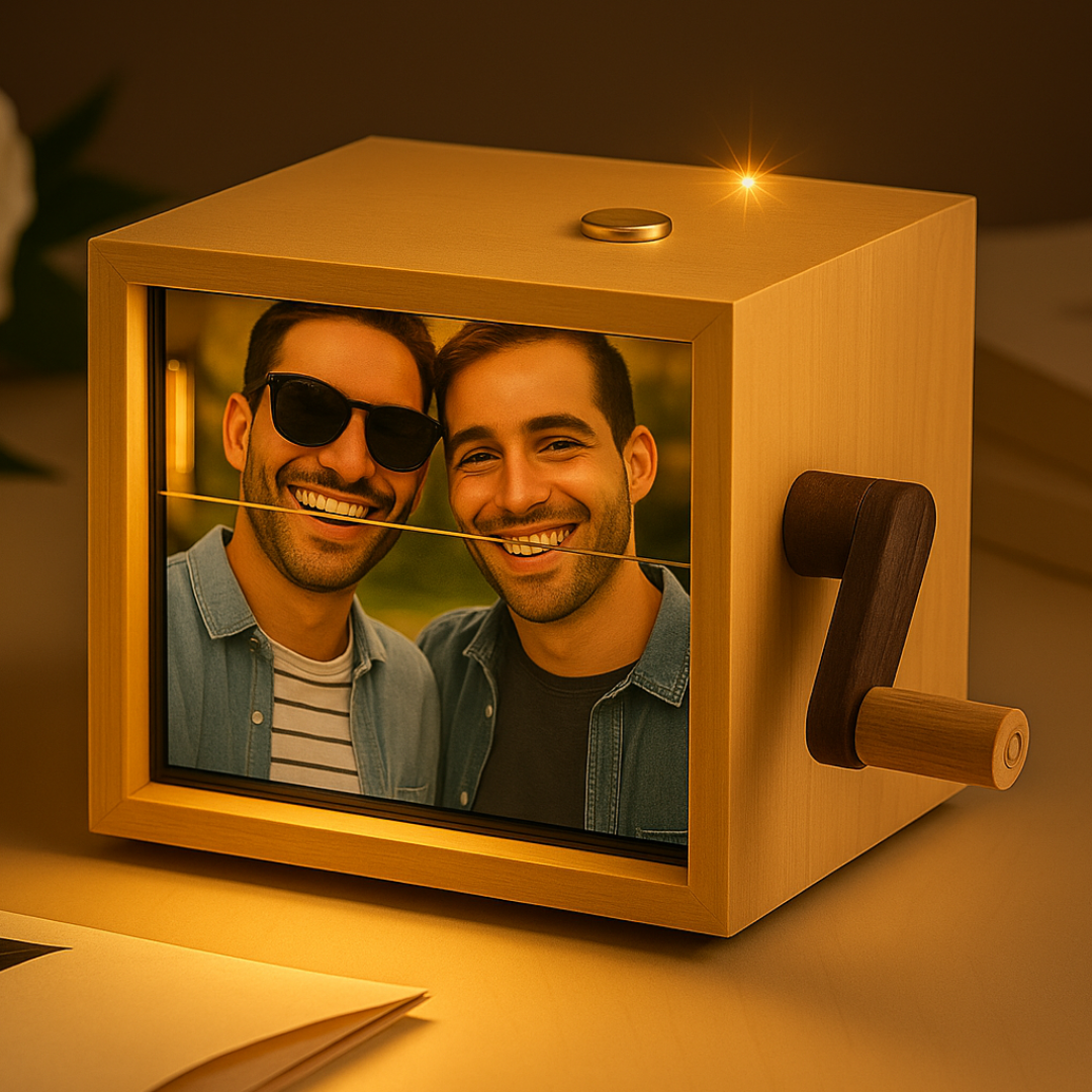 Caja de Recuerdos Personalizada con Manivela