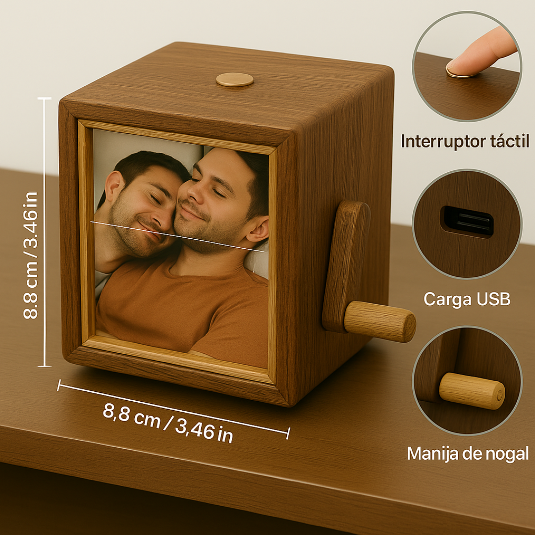Caja de Recuerdos Personalizada con Manivela